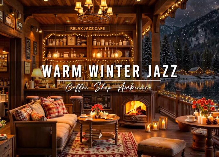 Winter Coffee Shop Ambience with Warm Jazz Music for Relaxing, Work ⛄ Smooth Jazz Instrumental Music