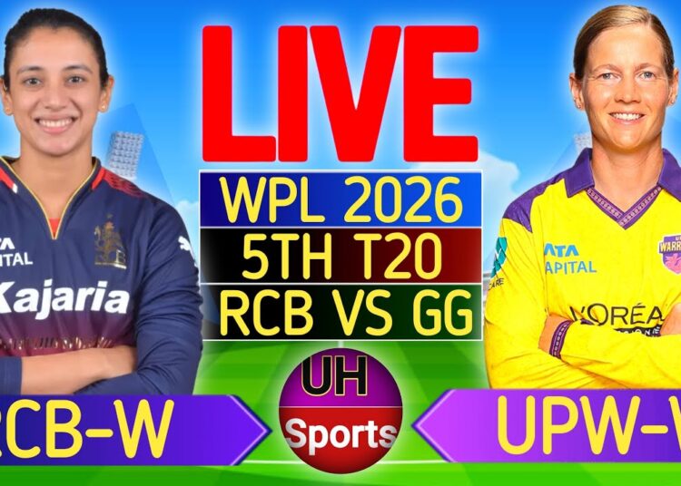 WPL LIVE : Royal Challengers Bengaluru Women vs UP Warriorz Women, 5th Match 2026 – Live Scores