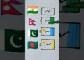 Flag Arts 🇮🇳🇳🇵🇵🇰🇧🇩 #art #drawing #independencedayflag #shorts #video #15august