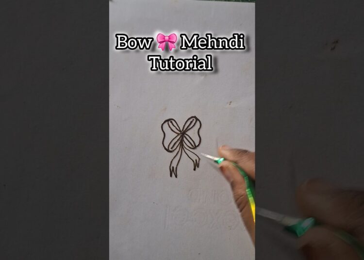 Bow 🎀 Mehndi Tutorial #mehndi #bowmehndi #art #ytshorts #artist #short #trending #viral