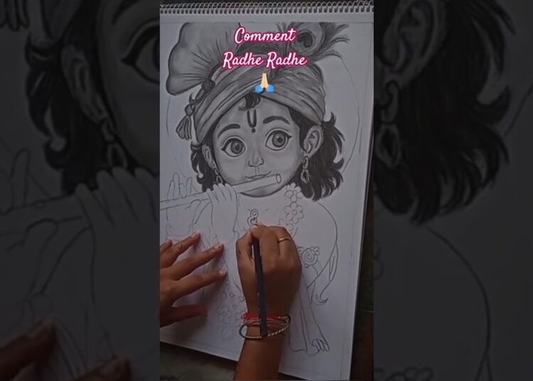 Krishna Sketch #art #drawing #trending #artist #sketchingart #viral #shorts #radhakrishna #krishna
