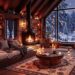 Winter Jazz Music for Focus ❄️ Cozy Forest Cabin Ambience with Fireplace, Wind Sounds & Snow