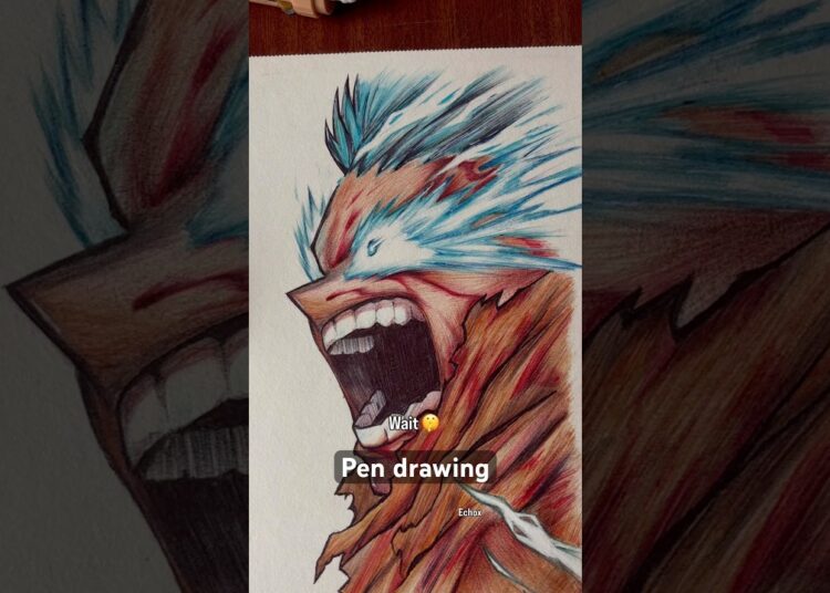 Pen drawing evolved #art #pendrawing #drawing #viral #anime #fanart #sketch #penart #artist #edit