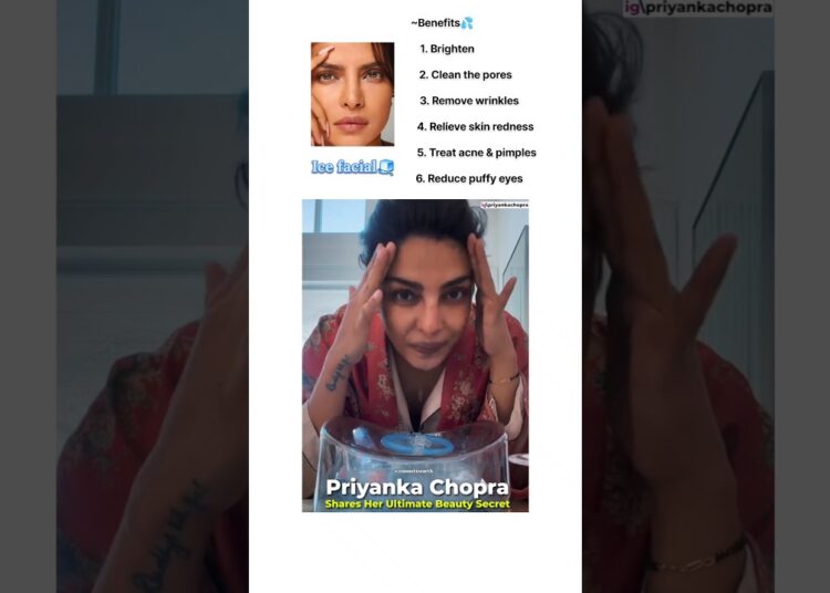 Priyanka chopra beauty secret🤫✅#shorts #bollywood #priyankachopra #ice#celebrity #skincare#glowup