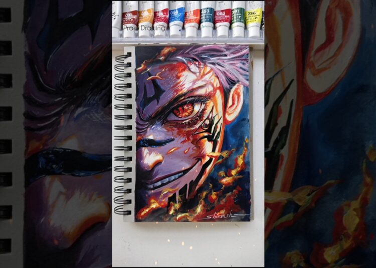 SUKUNA Realistic DRAWING. #shorts #art
