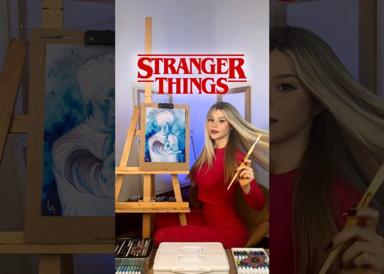 MAKING AN INVERTED PAINTING❓ #strangerthings #art #drawing #artchallenge #strangerthings5 #shorts