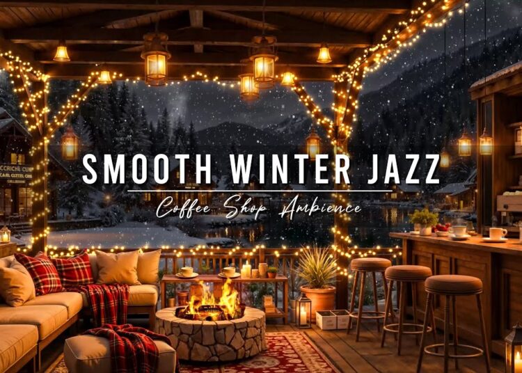 Jazz Relaxing Music for Studying, Work ⛄ Cozy Winter Porch Ambience & Smooth Jazz Instrumental Music