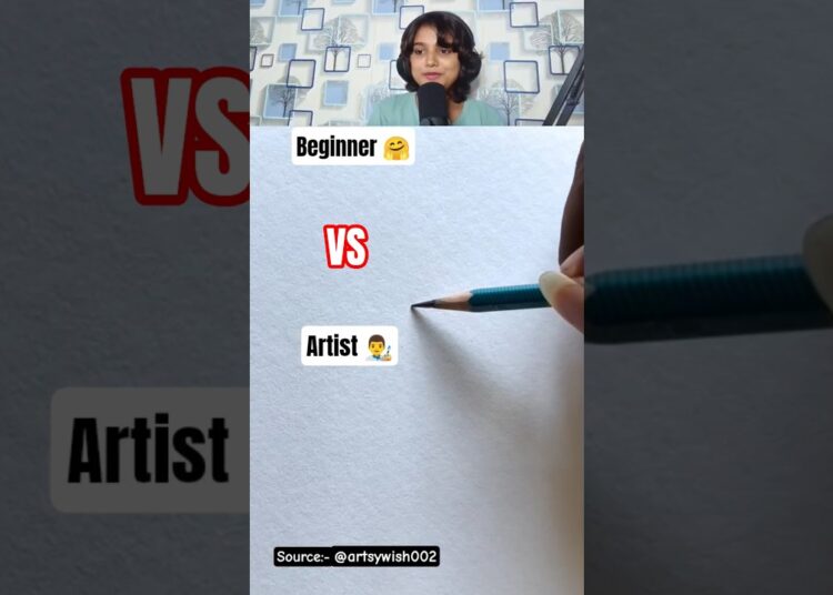 Beginner 🤗 VS Artist 👨‍🎨 #arttutorial #challenge #reaction