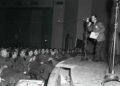Bob Hope entertains troops while also broadcasting over the radio in 1943.  (Bob Hope Collection/Motion Picture, Broadcasting and Recorded Sound Division, Library of Congress)