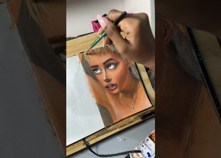 Bald to blonde  #art #painting #hairpainting #realistichairpainting #shorts #youtybeshorts #artist