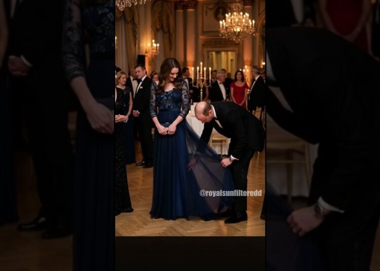 Prince William Perfects Kate’s Flowing Gown #royalfamily #britishroyalfamily #royal