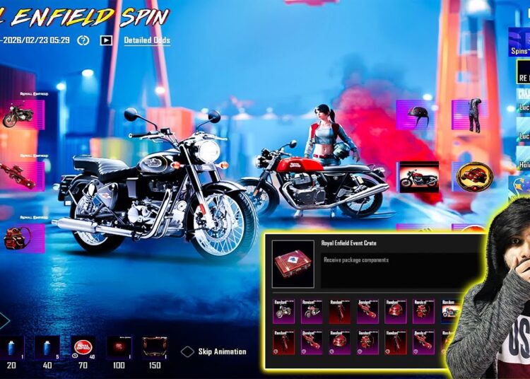 😱 OMG !! ROYAL ENFIELD GT 650 & CLASSIC 350 CRATE OPENING IN BGMI – SECRET TRICK GET FREE BIKE SPIN