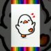 Funny Duck Drawing Easy 😍💕#trending #viral #art #shorts