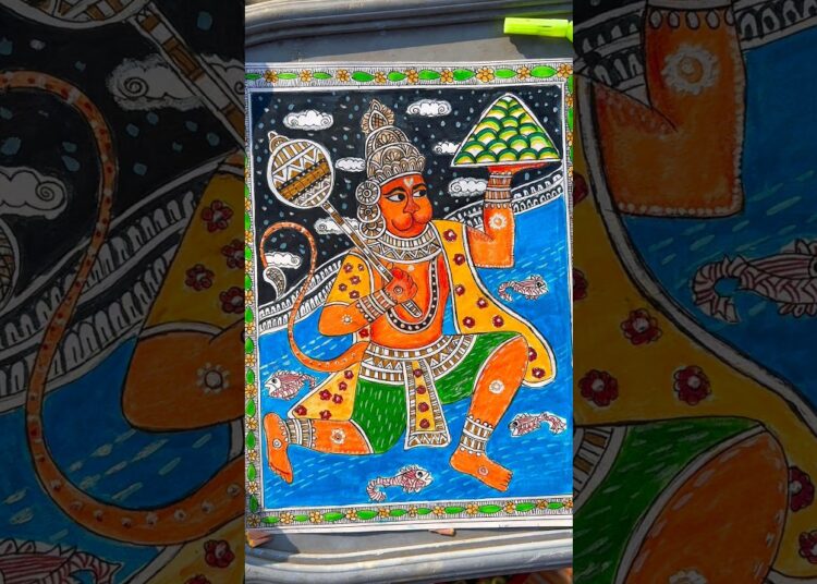 Hanuman ji Drawing🧡🙏#shorts#hanuman#art#shortsfeed