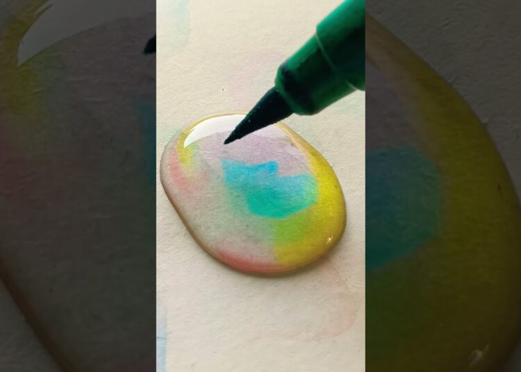 colour mixing in one drop 💧🔥#shortsfeed #satisfying #art