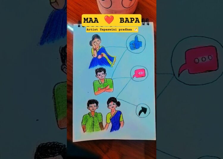 maa papa mother father ❤️😘#art#viral#trending#drawing#artist#shorts#youtubeshorts