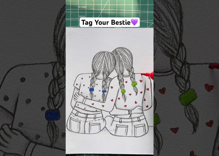 Tag Your Bestfriend 💛🧡 #shorts #craft #art #drawing #crafts #bestfriend