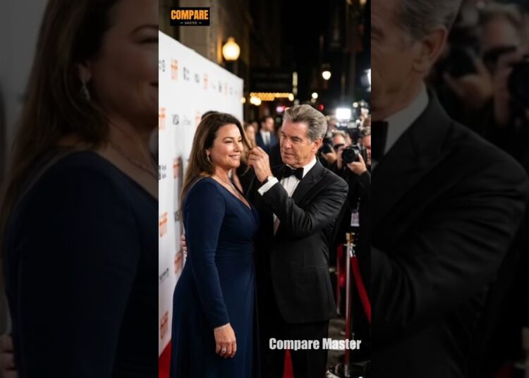 Pierce Brosnan Softly Brushing Keely Shaye Smith’s Hair Lovingly #shorts #hollywood #celebrity