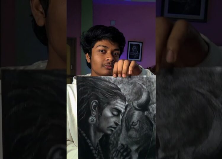 like or fail in exam 💯… #charcoaldrawing #mahadev #artist