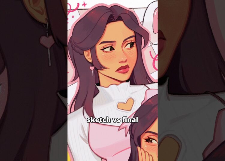 sketch vs final #artist #sketchbook #digitalart