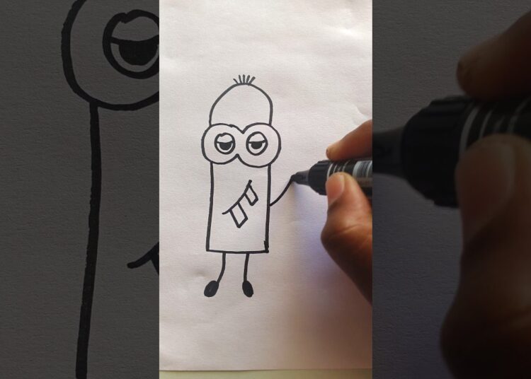 How to Draw Cartoon for Kids #drawing #youtubeshorts #art #cricket #kids #funny #cartoon #trending
