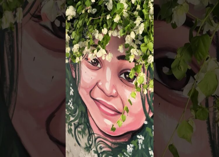 👨‍🎨When the artist finally finds a wall with small patches of plants🤣🌱 #shorts #artist_nishad_