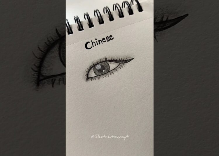 Eyes tutorial Iranian, Chinese #howtodraw #art #sketch #artist #drawing #shorts