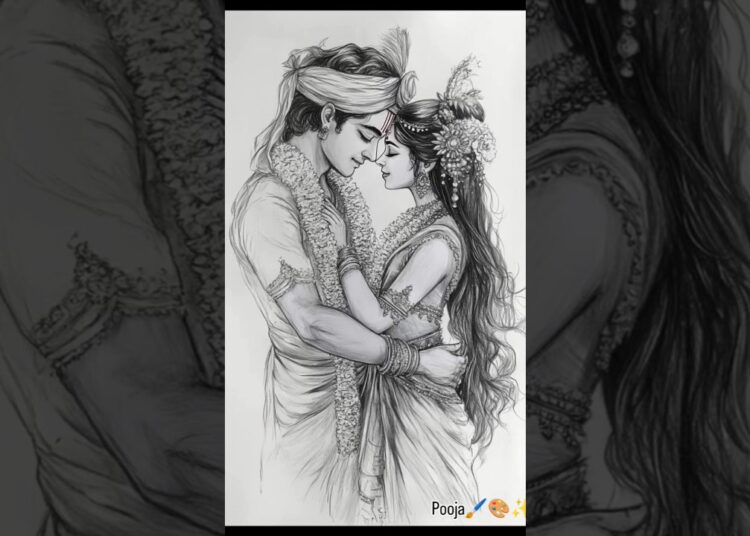 Radha Krishna #drawing #bhajan #love #art #artist #radhakrishna #radharani #short #minivlog #colors