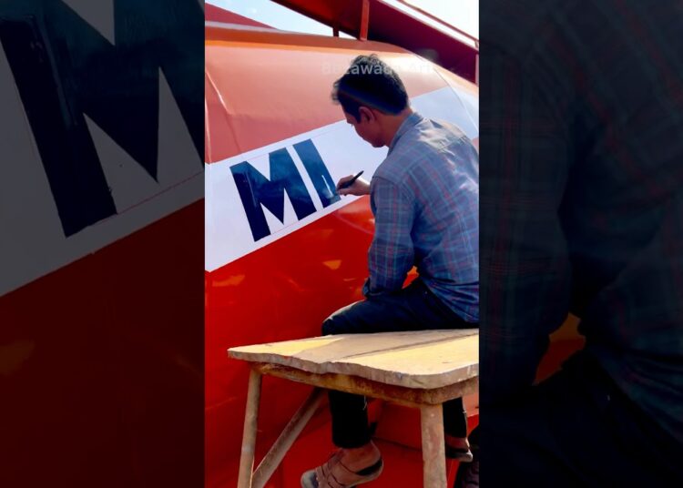 Talented STREET Artist Creates Amazing Paint Art letters  on Tanker Truck #viral #art #shorts