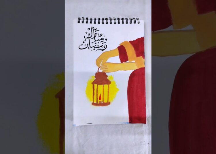 Ramadan Mubarak Calligraphy ✨ | Light of Faith & Peace 🌙#artshorts #shorts #artist #art