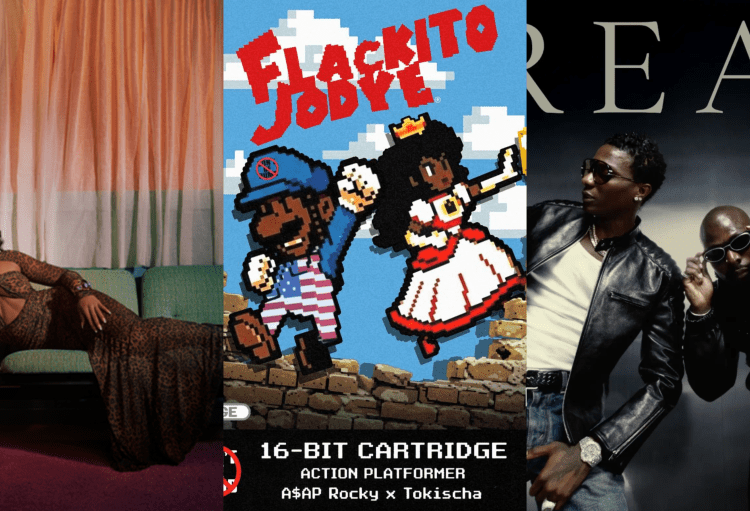Split Image Of Cover Art For Ari Lennox; A$AP Rocky and Tokischa; Wizkid and Asake