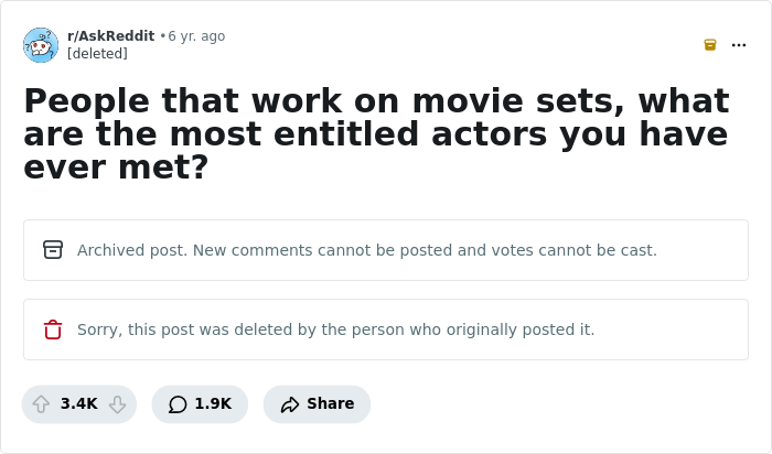 "Absolute Jerk": 45 Movie Set Workers Call Out The Biggest Divas In Hollywood