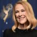 Catherine O'Hara arrives at the 77th Primetime Emmy Awards on Sept. 14, 2025, at the Peacock Theater in Los Angeles. (Photo by Richard Shotwell/Invision/AP)