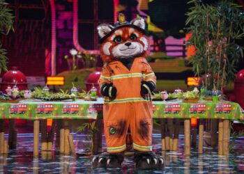 masked singer red panda performing