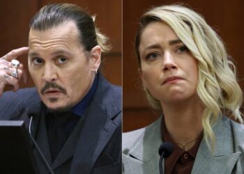 “What has happened to me is an amplified version of what a lot of women live through,” actor Amber Heard, right, says of her yearslong legal battle with ex-husband Johnny Depp.