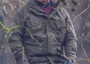 Pictured: The former prince looking rather disgruntled while he was horse riding near Windsor Castle