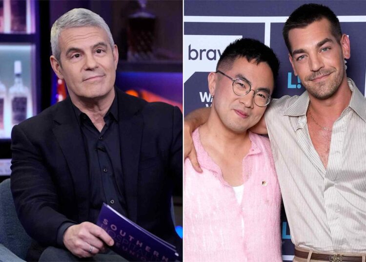 Andy Cohen hosts 'Watch What Happens Live'; Bowen Yang and Matt Rogers were guests on the program
