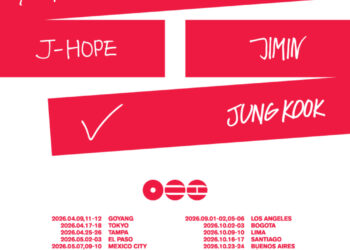 the poster for BTS' world tour in 2026/27, photo by BIGHIT MUSIC