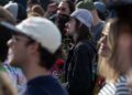 Audience members during the Celebrating The Life Of Bob Weir event at Civic Center Plaza in San Francisco on Saturday.