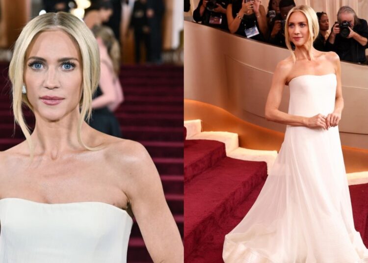 Brittany Snow Styles Danielle Frankel Gown at Golden Globes 2026