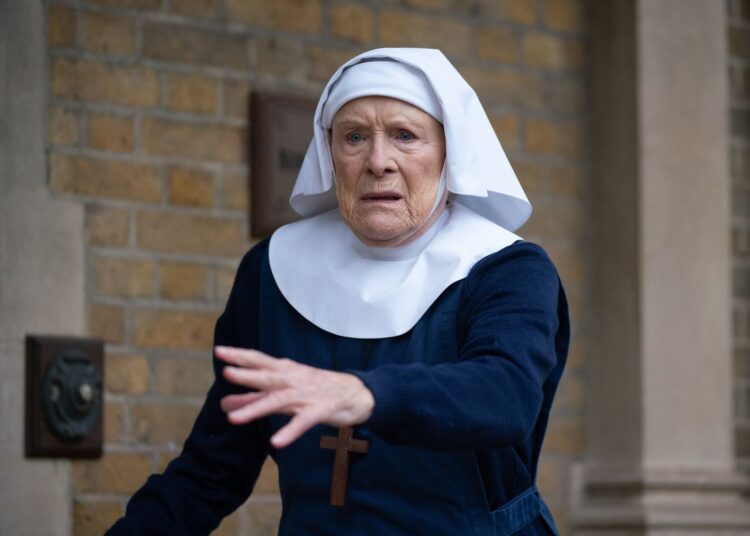 Judy Parfitt as her Call the Midwife character Sister Monica Joan