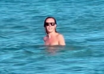 Cat Deeley stuns in strapless white bikini on Miami beach holiday after Patrick Kielty split