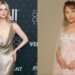 (L-R) Elle Fanning in archival Ralph Lauren, Ariana Grande in custom Alberta Ferretti