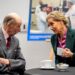 The Duke of Kent and The Duchess of Edinburgh enjoy a cup of tea during a visit to the Surrey Space Centre in Guildford on January 28, 2026.