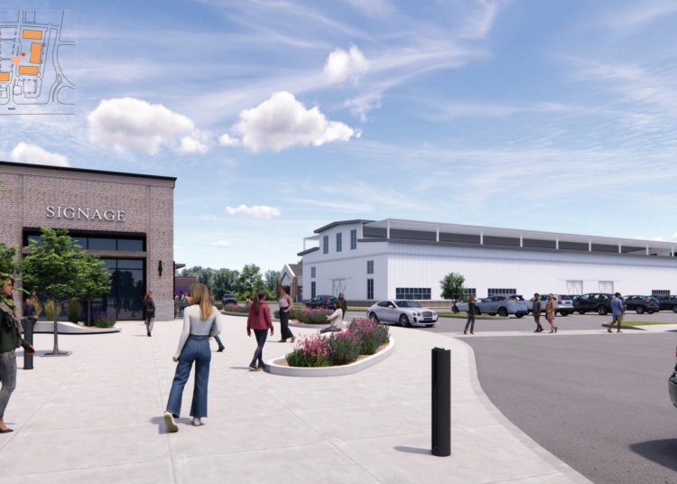 Rendering of Fox Haven Square, a proposed restaurant, retail and entertainment development near Charlestowne Mall on the east side of St. Charles.