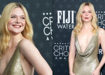 Elle Fanning Goes Glam in Ralph Lauren at Critics Choice Awards
