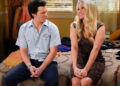 Montana Jordan as Georgie and Emily Osment as Mandy on the set of GEORGIE & MANDY'S FIRST MARRIAGE.