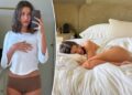 Hailey Bieber only wears bed sheets in racy photo shoot
