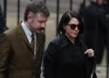 NEIL HALL/EPA/Shutterstock Sadie Frost arrives at the Royal Courts of Justice alongside Barrister Callum Galbraith