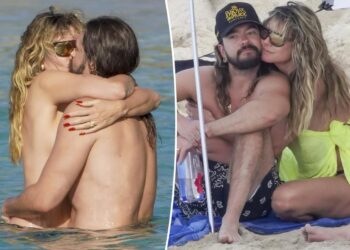 Heidi Klum ditches bikini top for St. Barts makeout with husband Tom Kaulitz